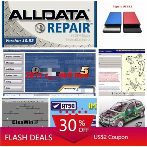 All Data Software 2020 Hot sale Alldata auto repair software Mit.chel Diagnostic Tool Software Car&Truck ElsaWin 24in1 TB USB3.1