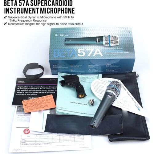 Dynamic top quality Super-cardioid BETA57A professional instrument microphone drums percussion BETA 57A 57 Microfone Mic