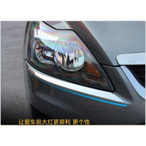 For Ford Focus 2 2009 2010 2011High Quality ABS Chrome Front Headlight eyebrows Trim cover Head Lights Decoration Headlight Prot