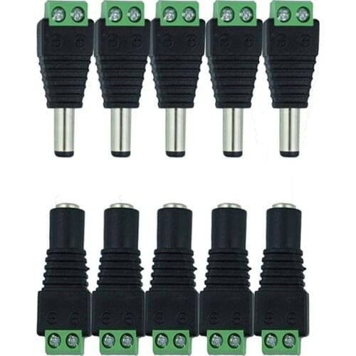 Male Female 12V DC Power Plug Jack Adapter Cable Wire Connector Supplies for 5050 3528 LED Strip Light CCTV Camer Installation