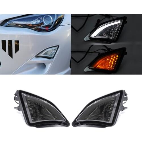 Smoked White DRL Running Position Light Amber Led Turn Signal Lamp Kits For Toyota GT86 2013- Scion FR-S 2013