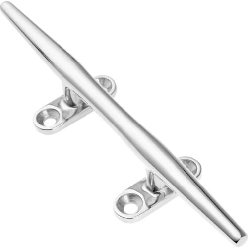 Gohantee 1 Pc Boats Accessories Marine Yacht 316 Stainless Steel Hollow Base Boat Deck Cylindrical Flat Rope Cleats 200mm 8 Inch