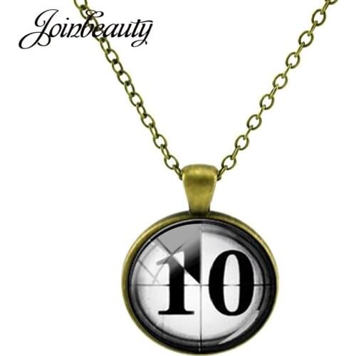 JOINBEAUTY Countdown Number Ball Keyboard Letters Pendants Necklaces Glass Cabochon Pattern Statement Necklaces Jewelry DIY T385