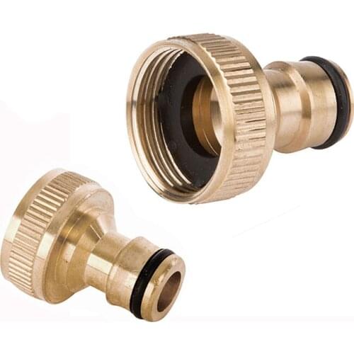 3/4" Threaded Brass Tap Adaptor Garden Water Hose Quick Pipe Connector