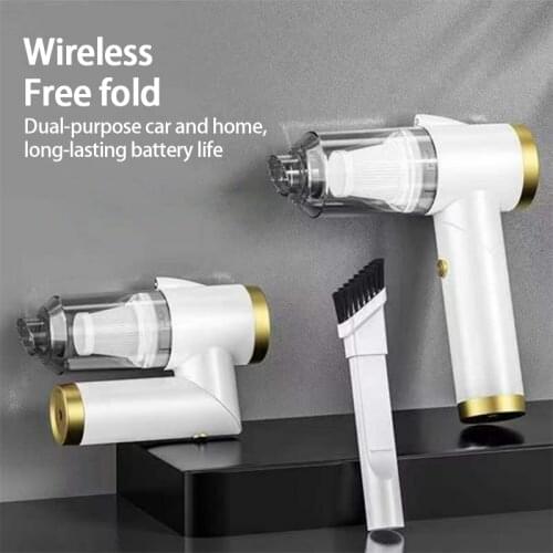 Mini Handheld Car Folding Vacuum Cleaner Wireless High Power Strong Suction Cordless Portable Car Home Vacuum Cleaner