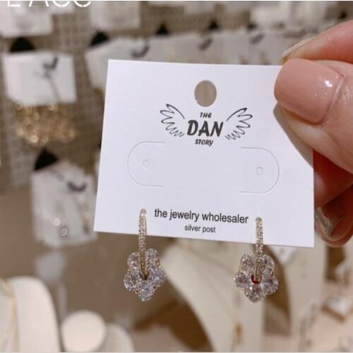 Fashion pendant earrings exquisite rhinestone plum flower earrings temperament earrings girlfriend gift