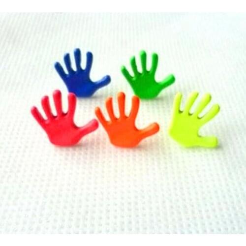 Fashion super beautiful fluorescent color candy color cartoon Little hands earrings wholesale crystal shop