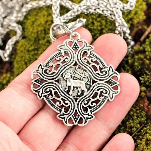 Mens Crusaders Necklace Vintage Medieval Religious Pendant 45mm Templar Red Knight Amulet Medallion jewelry Dropship