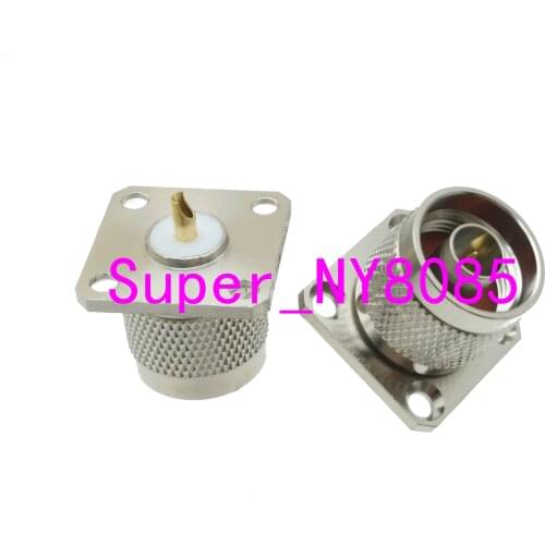 Connector N Male plug 4-holes Flange solder Panel mount RF Coaxial