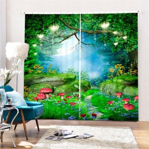 Customized Beautiful scenery Luxury 3D Blackout Window Curtain Drapes For Living room Bed room Hotel Wall Tapestry Cortinas