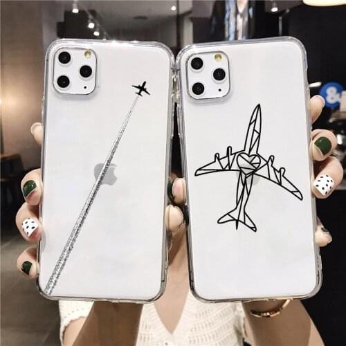 Luxury Popular Planes Map airplane Phone Case for IPhone 12 11 Pro XR X Xs Max 8 7 6s Plus SE 2020 Soft Silicone Black Cover