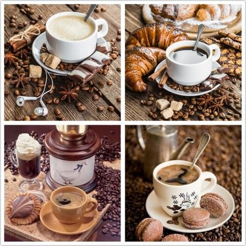 SHAYI DIY 5D Diamond Painting Coffee Scenery Kitchen Decor Mosaic Embroidery Cross Stitch Landscape Full Square/Round Drill