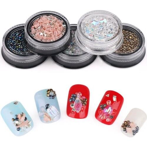 5 Models Nail Rhinestones Feel free To Match Flat Crystal Irregular Ore Chameleon Stone Nail Art Decoration Charms Jewelry