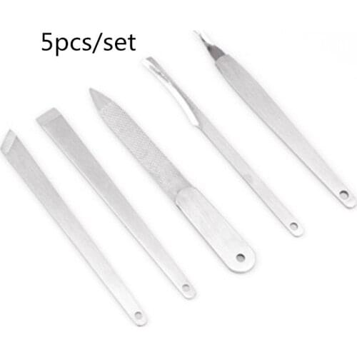 Foot Care 5pcs Stainless Steel Pedicure Professional Pedicure Professional Nail Clipper Set Cuticle Nail File Dead Leather Fork
