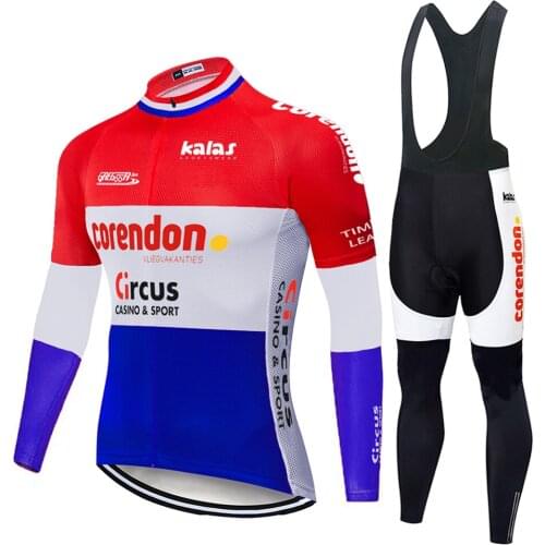 2020 no fleece TEAM CORENDON CIRCUS Long sleeves Cycling JERSEY Bike Pants set mens Ropa Ciclismo quick dry bicycling Maillot