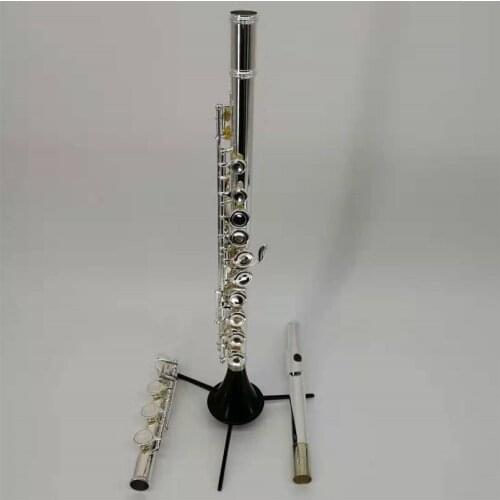 High Quality Silver Plated 17 Keys Flute Open Hole C Tune Flute Musical Instrument With Case Free Shipping