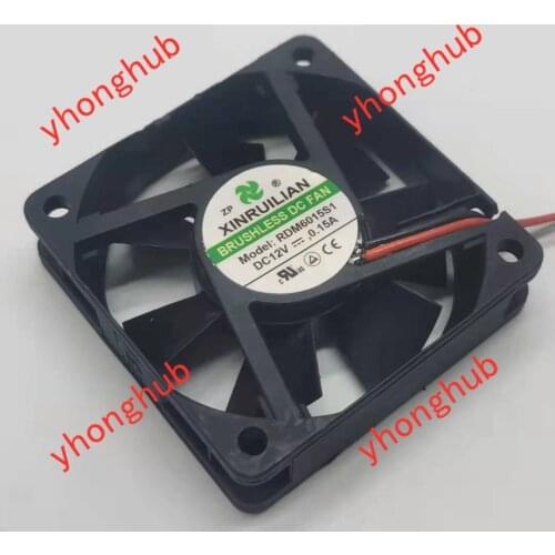 Xinruilian RDM6015S1 DC 12V 0.15A 60x60x15mm 2-Wire Server Cooling Fan