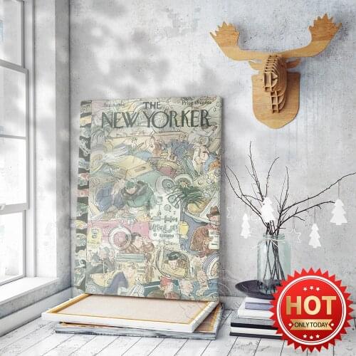 Funny New York Poster, Humor Wall Art, Retro Print Art, Comical City Wall Picture, Magazine Cover, Living Room Home Decoration
