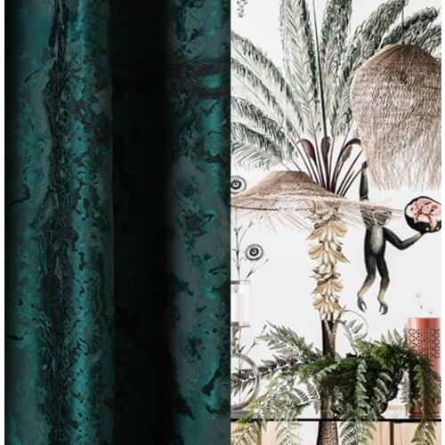 European-style High-grade Jacquard Thickened Blackout Curtains for Living Room and Bedroom Finished Products Customization