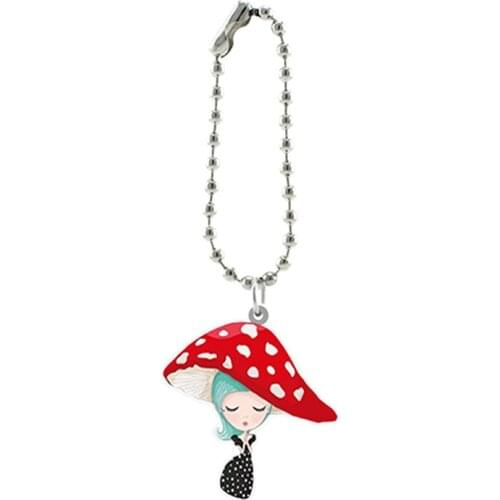 TAFREE Fashion Slim Girls Design Acrylic Tiny Charms Key Keyring With Short Metal Beads Chains Girl Bag Handcraft Jewelry