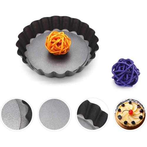 1PC Non-Stick Round Mould Tart Quiche Flan Pan Molds Pie Pizza Cake Removable Loose Bottom Fluted Heavy Duty Pie Pan Bakeware