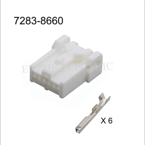 100SET 7282-8663/7283-8660 car wire male Harnes cable 6 pin automotive plug Waterproof sheath Include terminal seal DJ7061Y-0.6