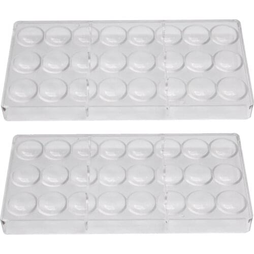 2 Pack Polycarbonate Chocolate Mold Candy Making Molds,Chocolate Shaped Tray for Jelly,Truffle,Sweets,Bonbons,Cookies