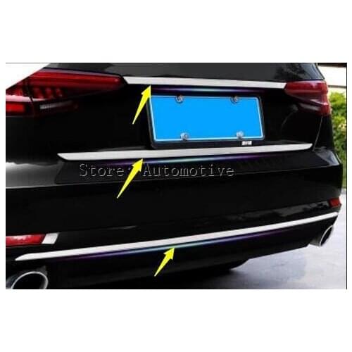 3pcs/set Stainless Steel Car Chromium Styling Rear Trunk Bumper Cover Trim Moulding For Audi A4 Sedan 2016 2017 B9 Car Styling