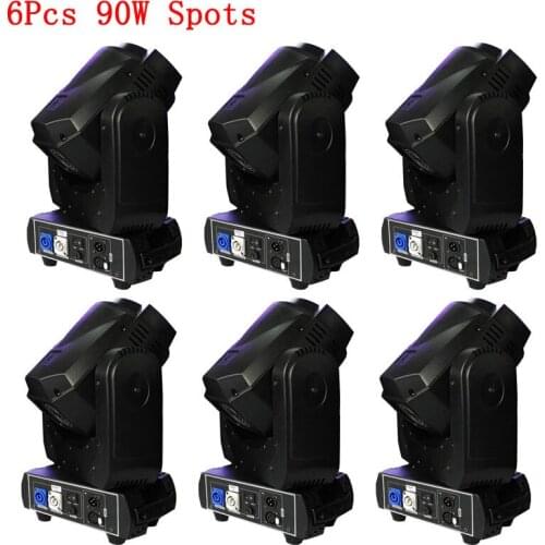 6Pcs/lot Professional DJ Moving Head Spot Light 90W Gobo Stage Effect Lighting Colorful DMX Disco Night-Club Party Equipment