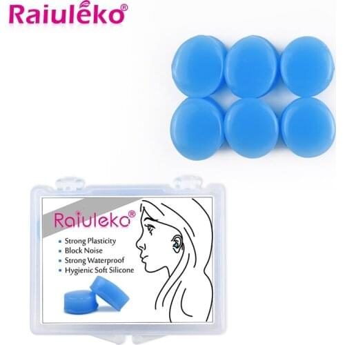 6Pcs Noise Reduction Soundproof Anti-Noise Hearing Protection Travel Sleep Noise Prevention Earplugs Swimming Silicone Earplugs