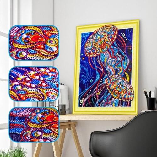 5D DIY Special Shaped Diamond Painting Cross stitch Diamond Embroidery Animal Jellyfish Picture of Rhinestones Home Decor