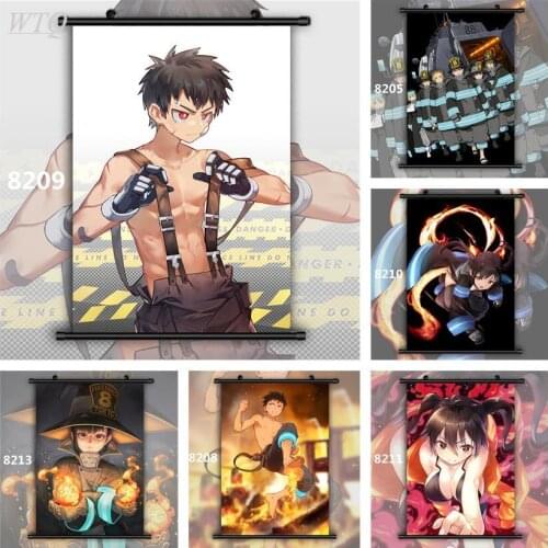 Enen No Shouboutai Fire Force Kusakabe Shinra Kotatsu Tamaki Oze Maki Anime Posters Canvas Painting Wall Art Picture Home Decor