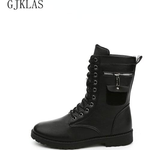 Lace Up Motorcycle Leather Boots for Men Male Spring Autumn Black High Top Leather Casual Shoes Man Bota Plataforma Punk Fashion