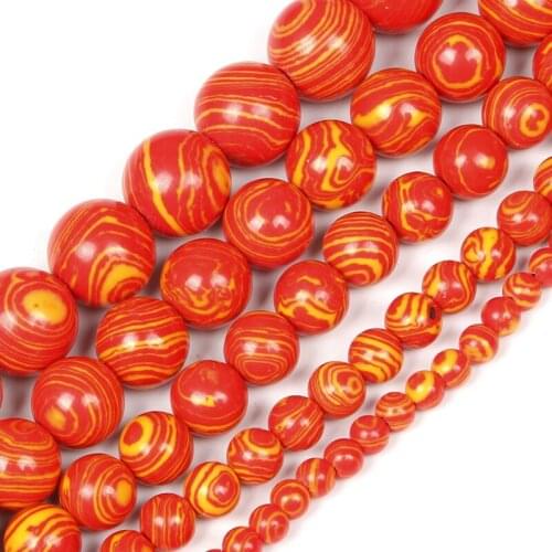 4-12mm Natural Stone Beads Round Smooth Loose Rose Red Pine Stone Beads For Jewelry Making DIY Charm Bracelet Necklace Handmade
