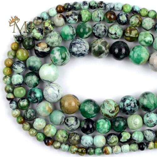 6 8 10 12mm Genuine Natural Gemstones Variscite Round Stone Beads For Jewelry Making Beads Diy Bracelet Necklace Accessories 15"