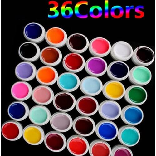 36 Colors/set Nail Gel Paint Nail Gel Soak Off Nail Art Nail Lacquer Glitter Rainbow Painting Gel Nail Polish DIY Nail Art Tools