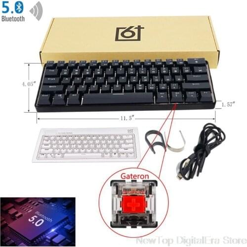2020 NEW RGB Backlit Bluetooth 5.0 Wireless Dual Mode Mechanical Keyboard,Portable Compact Waterproof Mini 61key A23 20 Dropship
