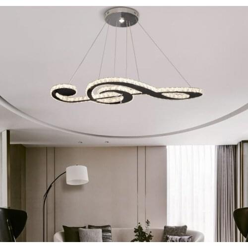 Music Symbol Crystal LED Chandelier Living room dining room bedroom study lamp Commercial establishments chandeliers