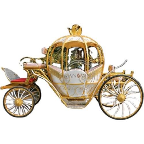 Classical Victoria Royal Horse Drawn Carriage Luxury Wedding Garden Style Two Wheel Led Light Horse Carriages