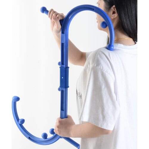 Trigger Point Self Back Massage Stick Hook Neck Shoulder Body Muscle Pain Relief Cane Therapeutic Relax Acupoint Pressure Tool