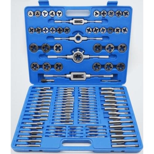 110pcs Tap and Die Set M2-M18 Alloy Steel Metric Plugs Taps and Tap Wrench for Metalworking Hand Tools Set