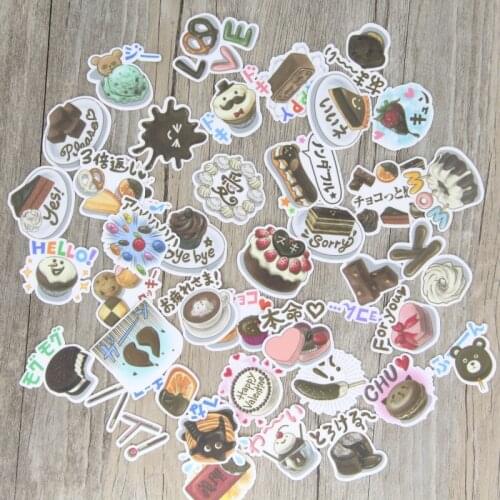 40pcs gourmet cartoon photo album scrapbook waterproof decorative stickers DIY handmade gift scrapbook stickers