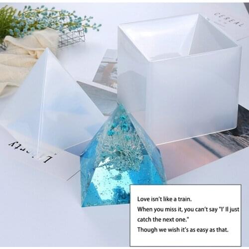 New Super Pyramid Silicone Resin Mold Epoxy Mold Craft Jewelry Crystal Mold with Plastic Frame 15cm/6 Inch