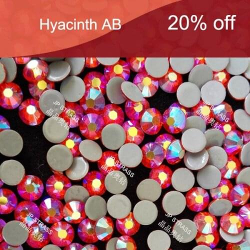 Original austrian of hot fix ss16 4mm hyacinth ab color ;dmc hot-fix stones for wedding dress decoration
