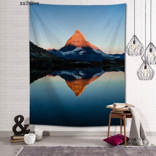 Customized Mountain Hanging Fabric Background Wall Covering Home Decoration Blanket Tapestry Bedroom,Living Room Wall Decor