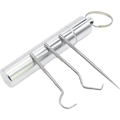 Portable stainless steel Toothpick fruit fork household tooth extractor, outdoor household travel sealed storage container box