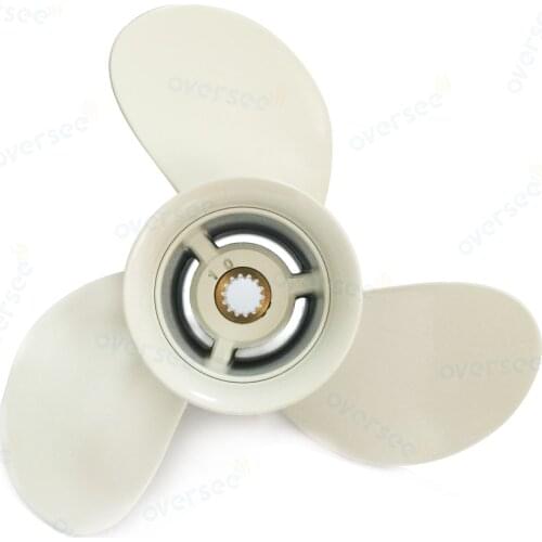 OVERSEE Aluminum Propeller 362-64108-0-1 3X9.2X9.8 Right White 9.9, 15, 18 HP For Fitting TOHATSU Outboard