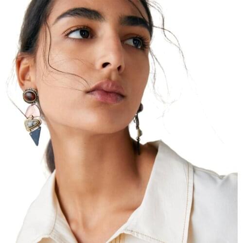 PPG&PGG Za Luxury Drop Earrings For Women Romantic Dangle Vintage Statement Earring Brincos Party Gift Jewelry Accessories