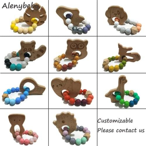 Silicone Baby Teether Bracelet BPA Free Baby Teething Beads Nurse Gift Food Grade Silicone Toy Newborn Product Baby Bracelet