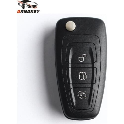 DANDKEY 3 Buttons Flip Folding Remote Key Shell Fob Case For Ford Focus Fiesta 2013 Fusion Mondeo 2 3 Galaxy Case HU101 Blade